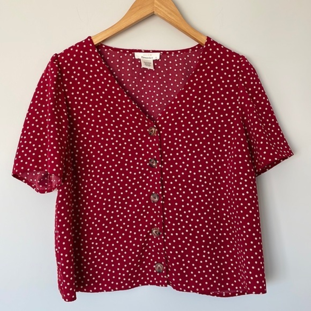 Polka Dot Button Shirt‎